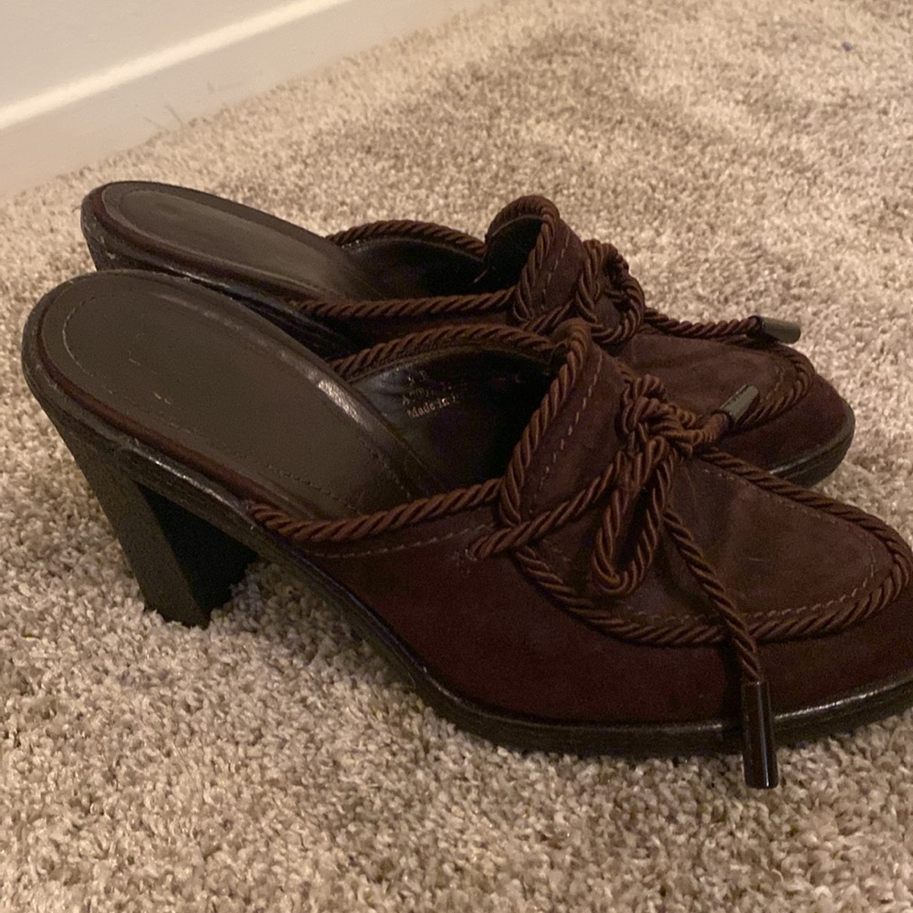 Coach leather ware suede heels